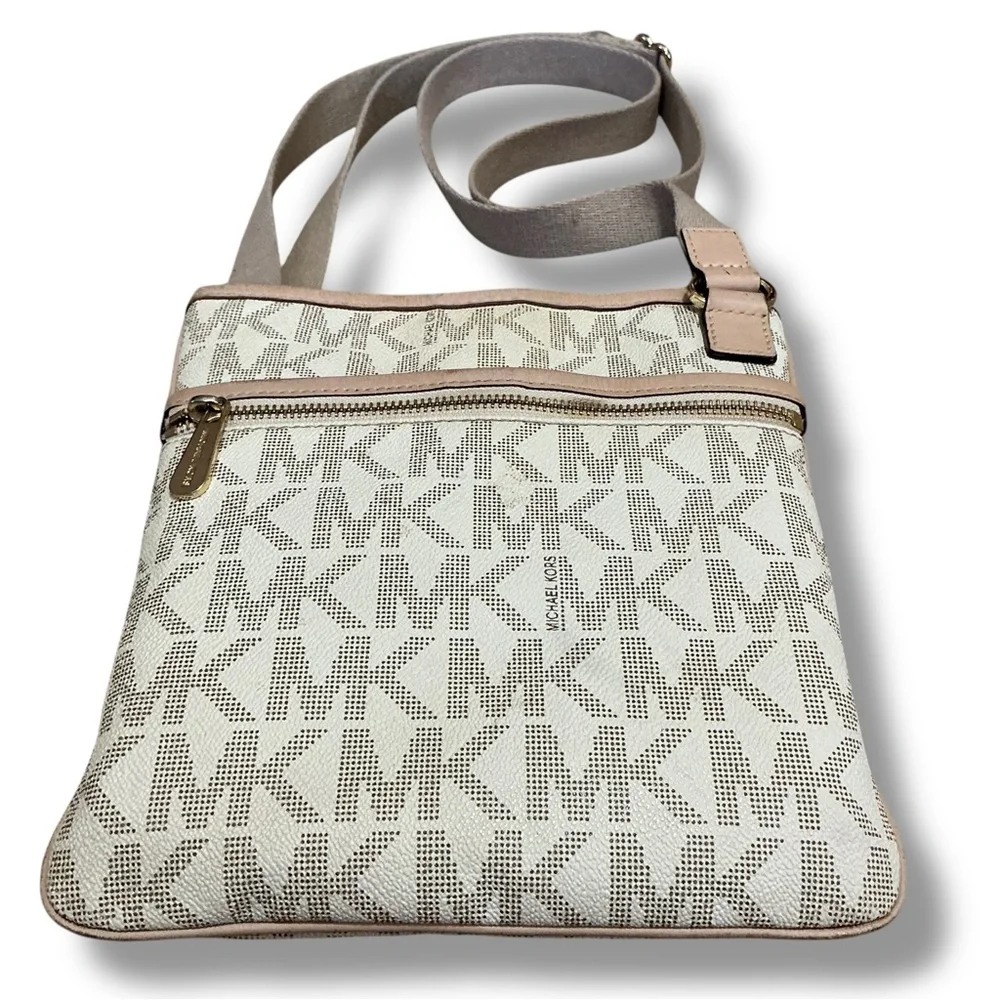 MICHAEL Michael Kors Monogram White & Beige Purse Crossbody Bag